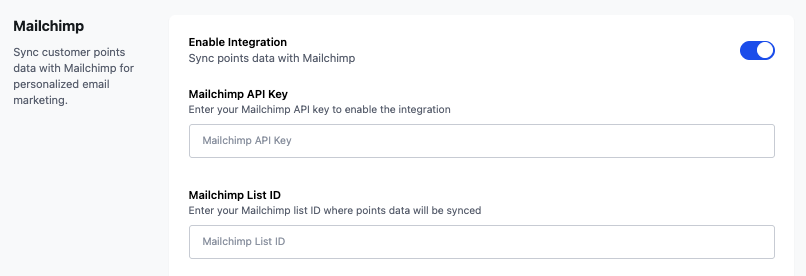 Points & Rewards for WooCommerce - Mailchimp Integration