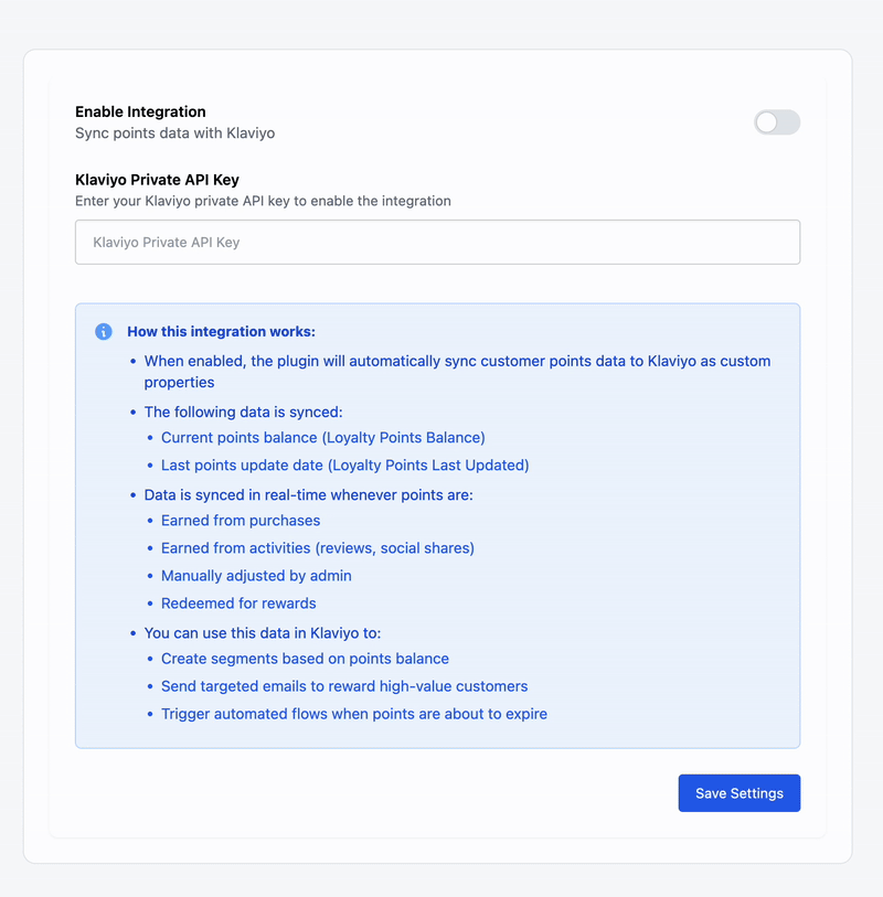 WPGens Points and Rewards for WooCommerce - Klaviyo Integration