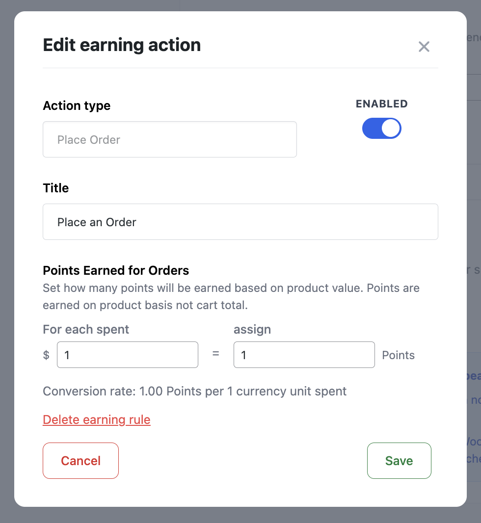 WPGens Points and Rewards - Add Earning Action