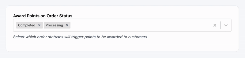 WPGens Points and Rewards for WooCommerce - Award points on order status