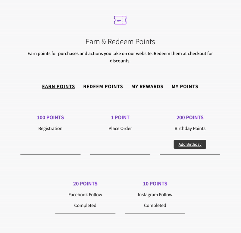 WPGens Points and Rewards for WooCommerce - Landing page