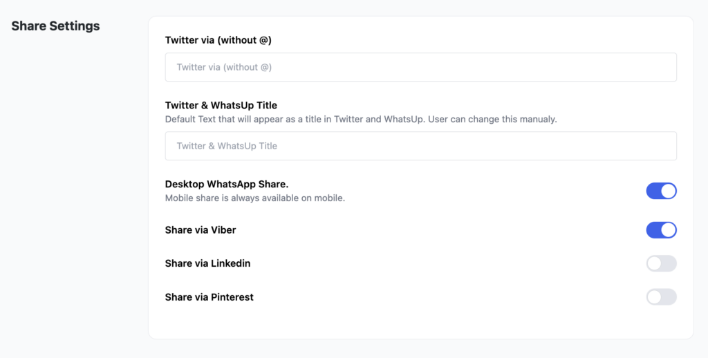 WooCommerce Refer a friend Display Settings Share settings