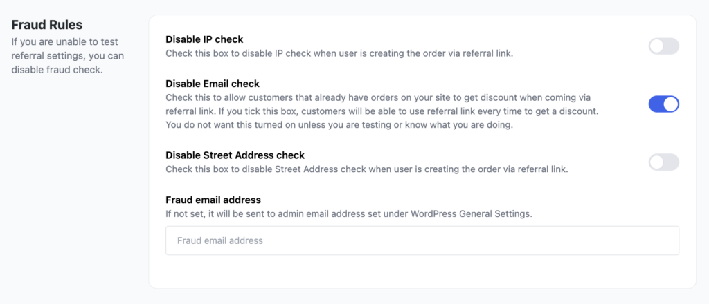 WooCommerce Refer a Friend Fraud Prevention
