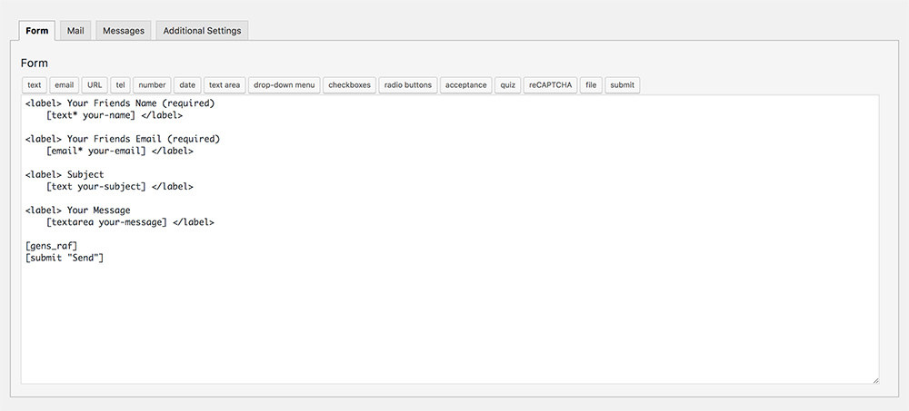 woocommerce refer a friend How to use Contact Form 7 shortcode? inside form tab
